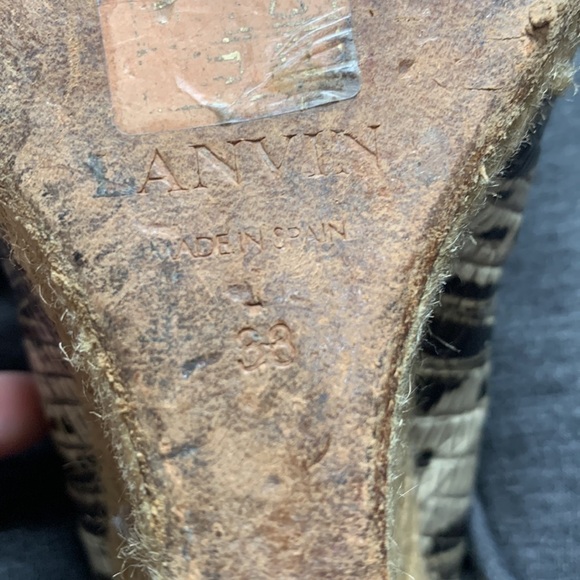 Lanvin black and cream snake skin wedges size 38 - Picture 10 of 10